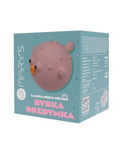 MARY'S lampka nocna LED Rybka rozdymka różowa
