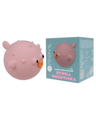 MARY'S lampka nocna LED Rybka rozdymka różowa