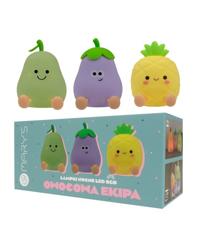 MARY'S lampka nocna LED RGB Owocowa ekipa zestaw