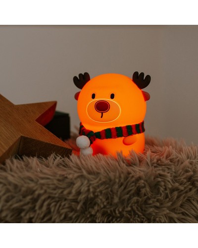 MARY'S lampka nocna LED Reniferek z szalikiem
