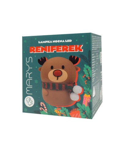 MARY'S lampka nocna LED Reniferek z szalikiem