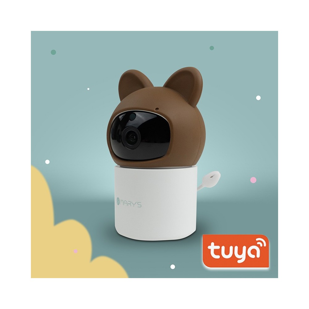 MARY'S Obrotowa niania kamera elektroniczna Miś brązowy WiFi TUYA