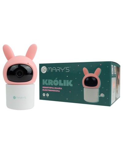 MARY'S Obrotowa niania kamera elektroniczna Królik różowy WiFi TUYA