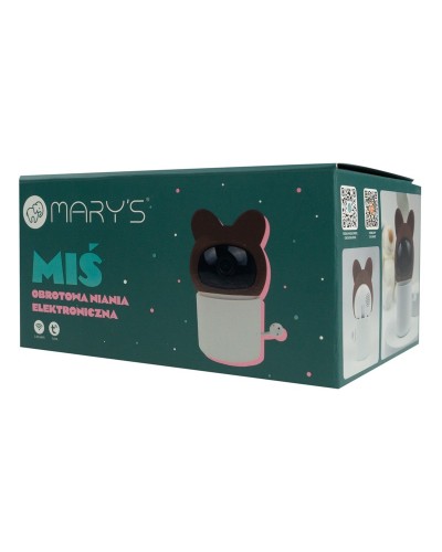 MARY'S Obrotowa niania kamera elektroniczna Miś brązowy WiFi TUYA
