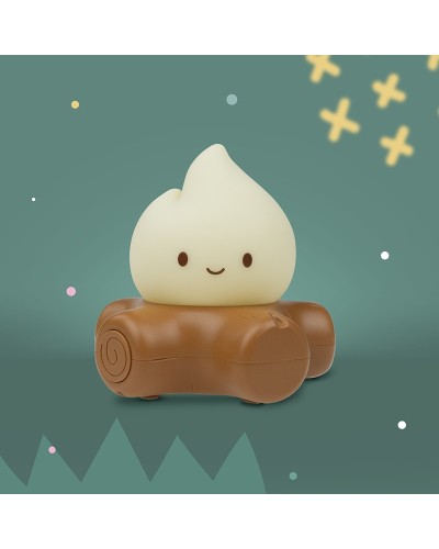 MARY'S lampka nocna LED Płomyk na drewnie