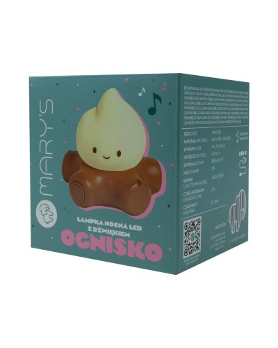 MARY'S lampka nocna LED Płomyk na drewnie