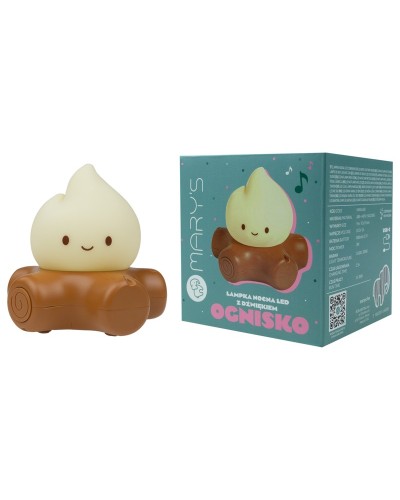MARY'S lampka nocna LED Płomyk na drewnie