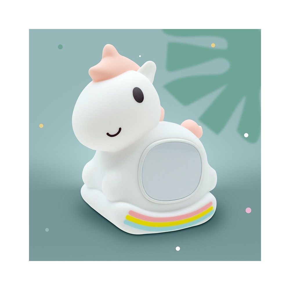 MARY'S lampka nocna z budzikiem Jednorożec na biegunach