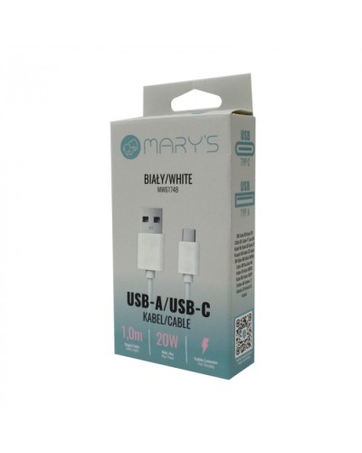 MARY'S Kabel USB-A/USB-C biały 1m