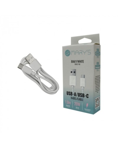 MARY'S Kabel USB-A/USB-C biały 1m