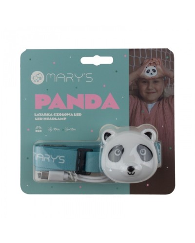 MARY’S latarka czołowa dziecięca panda 38lm Li-Pol ładowalna