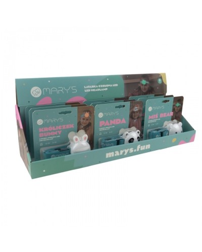 MARY'S Display mix 9 szt. Latarki czołowe dziecięce