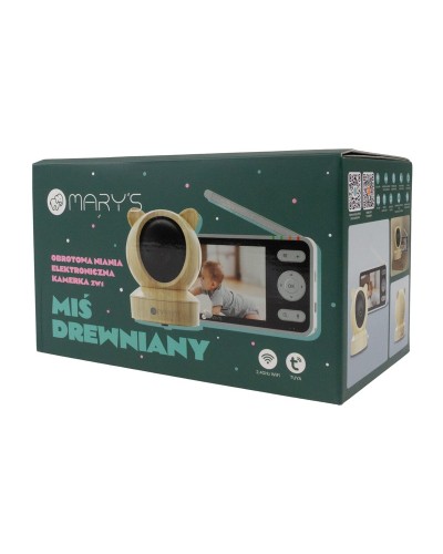 MARY'S niania elektroniczna 2w1 Miś drewniany