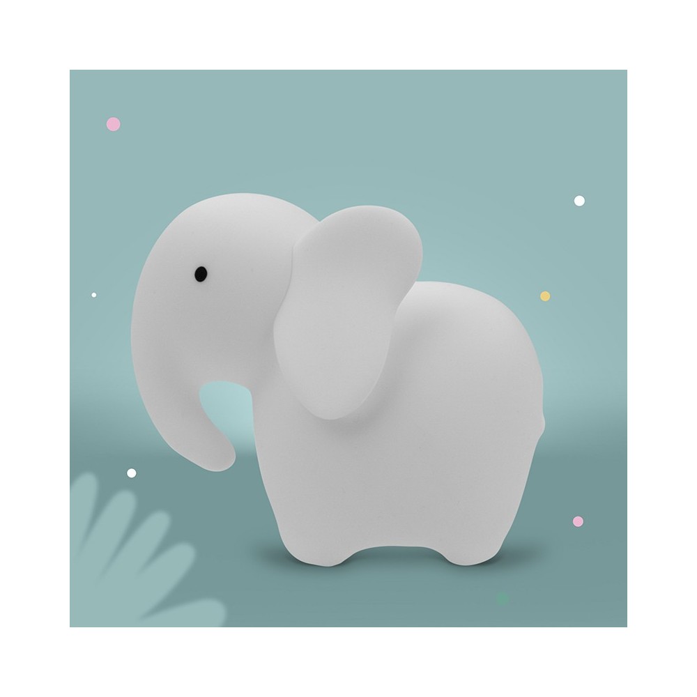 MARY'S LAMPKA NOCNA LED SŁOŃ BIAŁY RGB Z PILOTEM