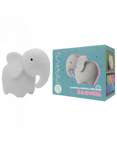 MARY'S LAMPKA NOCNA LED SŁOŃ BIAŁY RGB Z PILOTEM